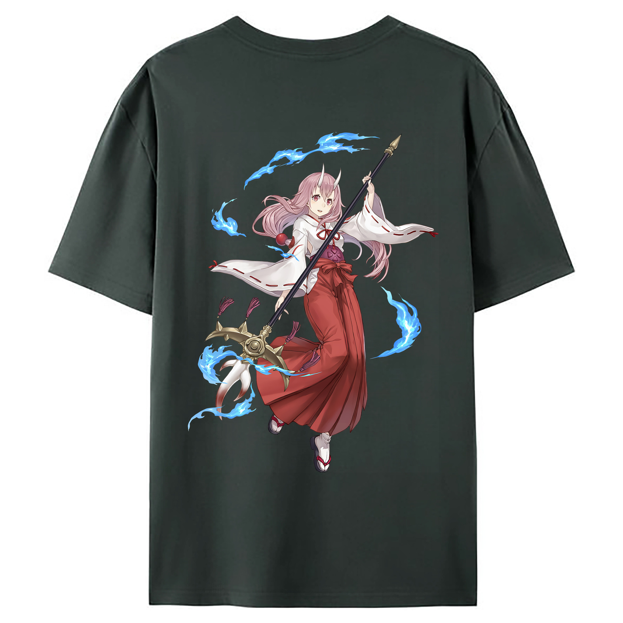 （画像用） 転スラ Regarding Reincarnated to Slime 綿100％ メンズ半袖Tシャツ（バックプリント） 通気性